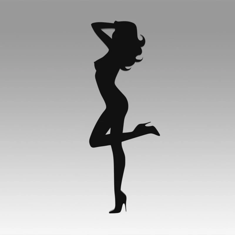 nude girl logo 3D Model .c4d .max .obj .3ds .fbx .stl .blend 