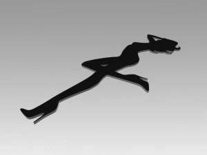 nude girl logo 3D Model
