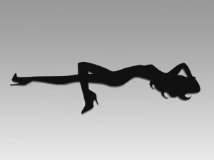 nude girl logo 3D Model