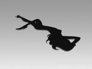 nude girl logo 3D Model