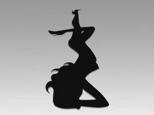 nude girl logo 3D Model