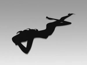 nude girl logo 3D Model