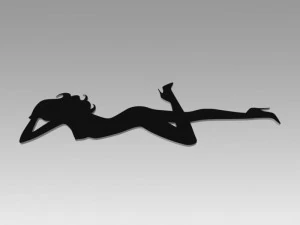 nude girl logo 3D Model
