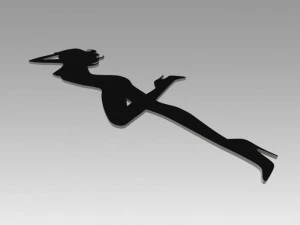nude girl logo 3D Model