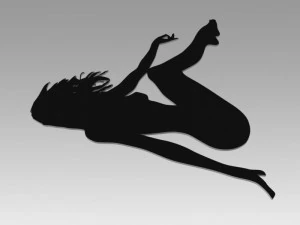 nude girl logo 3D Model