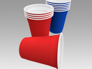 plastic cup set Model 3D