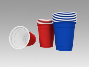 plastic cup set Model 3D