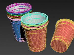 plastic cup set Model 3D