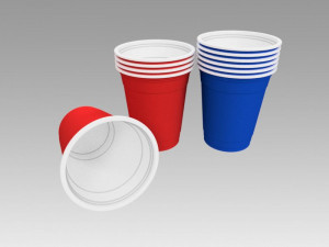 plastic cup set Model 3D