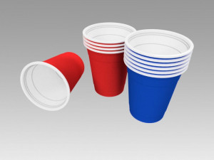plastic cup set Model 3D