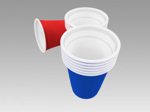 plastic cup set Model 3D