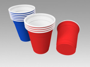 plastic cup set Model 3D