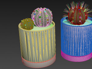 flowerpot with cactus 3D Model