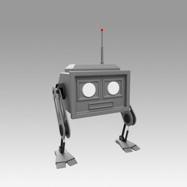 mini robot 3D Model .c4d .max .obj .3ds .fbx .stl .blend 