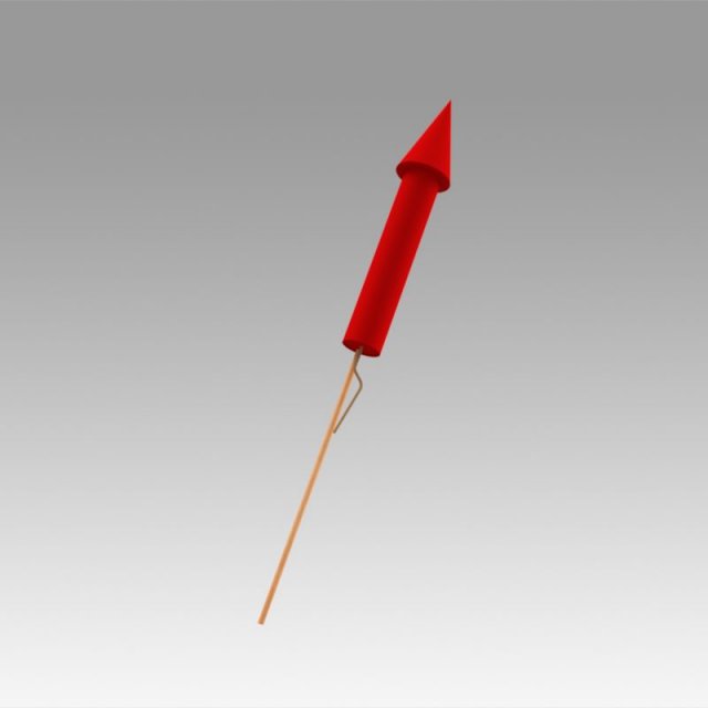 firework rocket 3D 모델 .c4d .max .obj .3ds .fbx .stl .blend 