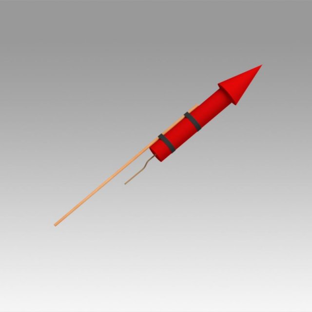 firework rocket 3Dモデル .c4d .max .obj .3ds .fbx .stl .blend 