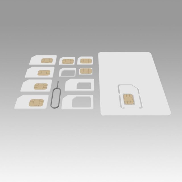 sim card collection Modèle 3D .c4d .max .obj .3ds .fbx .stl .blend 