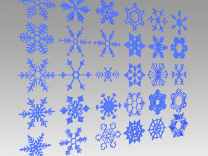 snowflakes set 3D Model