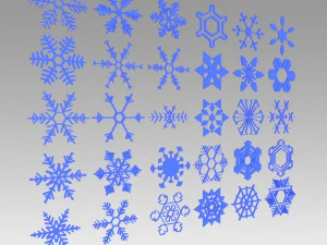 snowflakes set 3D Model