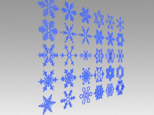 snowflakes set 3D Model