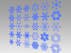 snowflakes set 3D Model