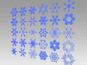 snowflakes set 3D Model