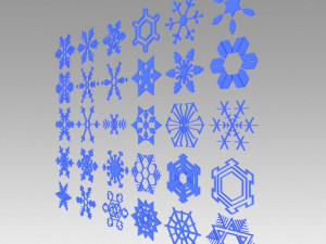 snowflakes set 3D Model