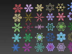 snowflakes set 3D Model