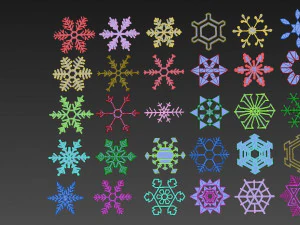 snowflakes set 3D Model