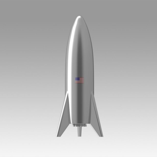 spacex starship mars rocket bfr 3D 모델 .c4d .max .obj .3ds .fbx .stl .blend 