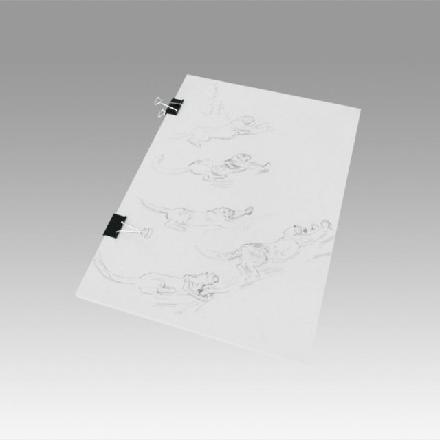 stack of paper with blinder clip 3D Модель .c4d .max .obj .3ds .fbx .stl .blend 