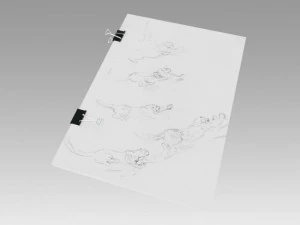 stack of paper with blinder clip 3D Model