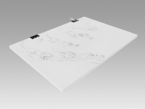 stack of paper with blinder clip 3D Модель