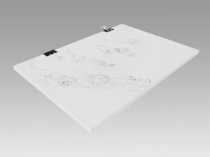 stack of paper with blinder clip 3D Model