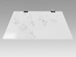 stack of paper with blinder clip 3D Модель