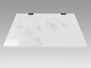 stack of paper with blinder clip 3D Model