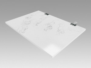 stack of paper with blinder clip 3D Модель
