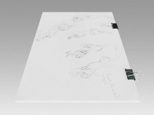 stack of paper with blinder clip 3D Модель
