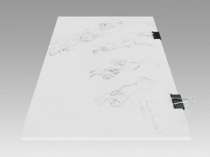 stack of paper with blinder clip 3D Model