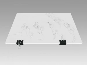 stack of paper with blinder clip 3D Model
