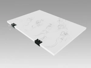 stack of paper with blinder clip 3D Model