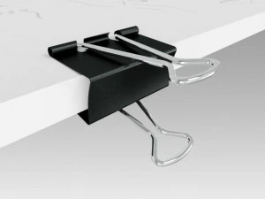 stack of paper with blinder clip 3D Model