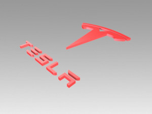 tesla logo 3Dモデル