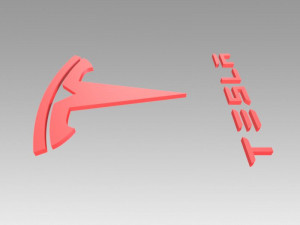 tesla logo 3Dモデル