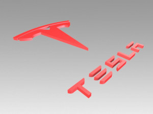 tesla logo 3Dモデル