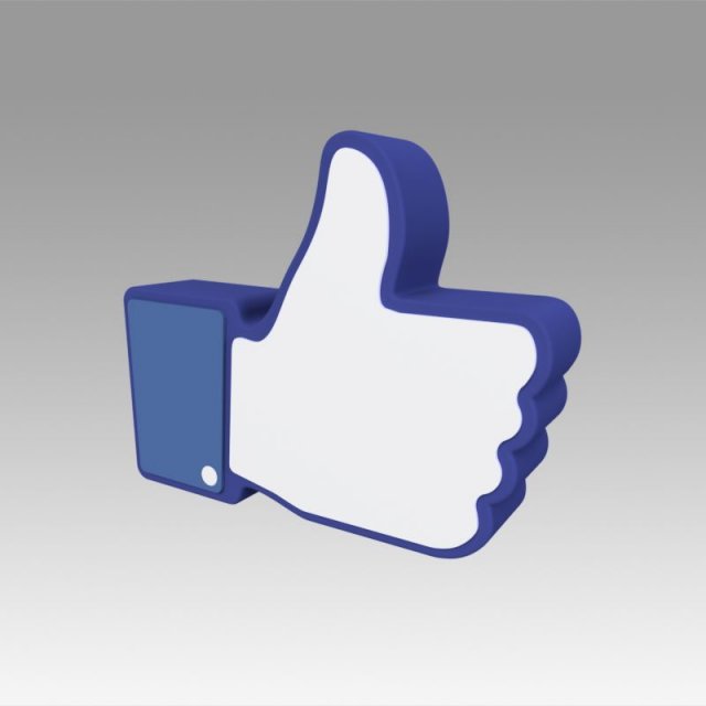 facebook like sign Modelo 3D .c4d .max .obj .3ds .fbx .stl .blend 
