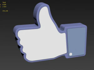 facebook like sign 3D Model