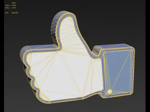 facebook like sign 3D Model