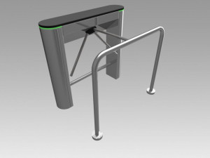 turnstile tripod trilock with pipe fencing 3D-Modell