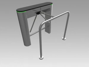 turnstile tripod trilock with pipe fencing 3D Model